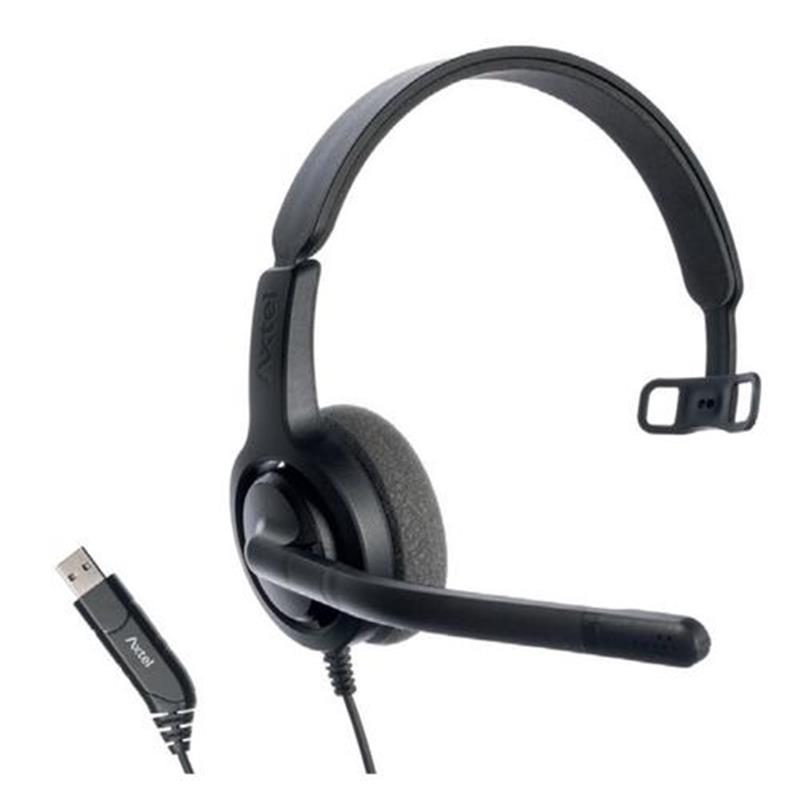Axtel Voice USB28 mono NC Headset Hoofdband USB Type-A Zwart