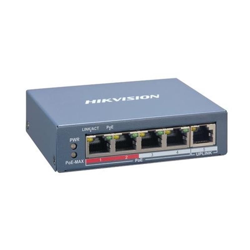Hikvision Digital Technology DS-3E1105P-EI netwerk-switch Fast Ethernet (10/100) Power over Ethernet (PoE) Blauw