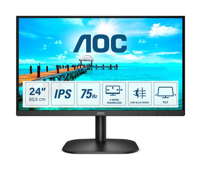 AOC B2 24B2XDA LED display 60,5 cm (23.8"") 1920 x 1080 Pixels Full HD Zwart