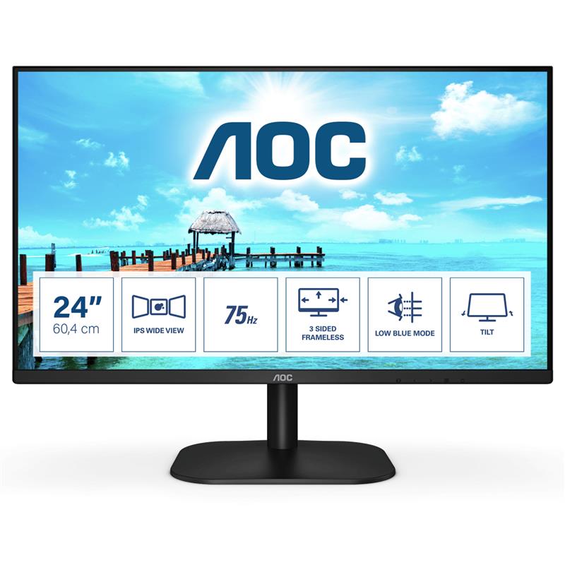 AOC B2 24B2XH/EU LED display 60,5 cm (23.8"") 1920 x 1080 Pixels Full HD Zwart
