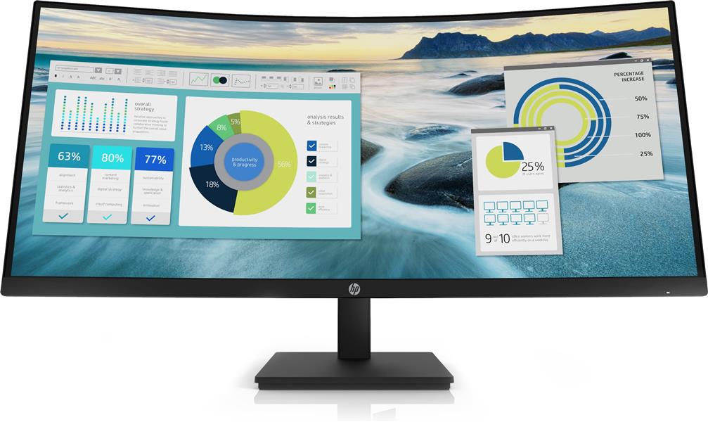 HP P34hc G4 86,4 cm (34"") 3440 x 1440 Pixels Quad HD LED Zwart