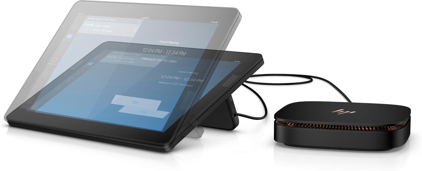 HP Elite Slice Intel® Core™ i7 i7-7700T 16 GB DDR4-SDRAM 128 GB SSD Windows 10 IoT Enterprise USFF Mini PC Zwart