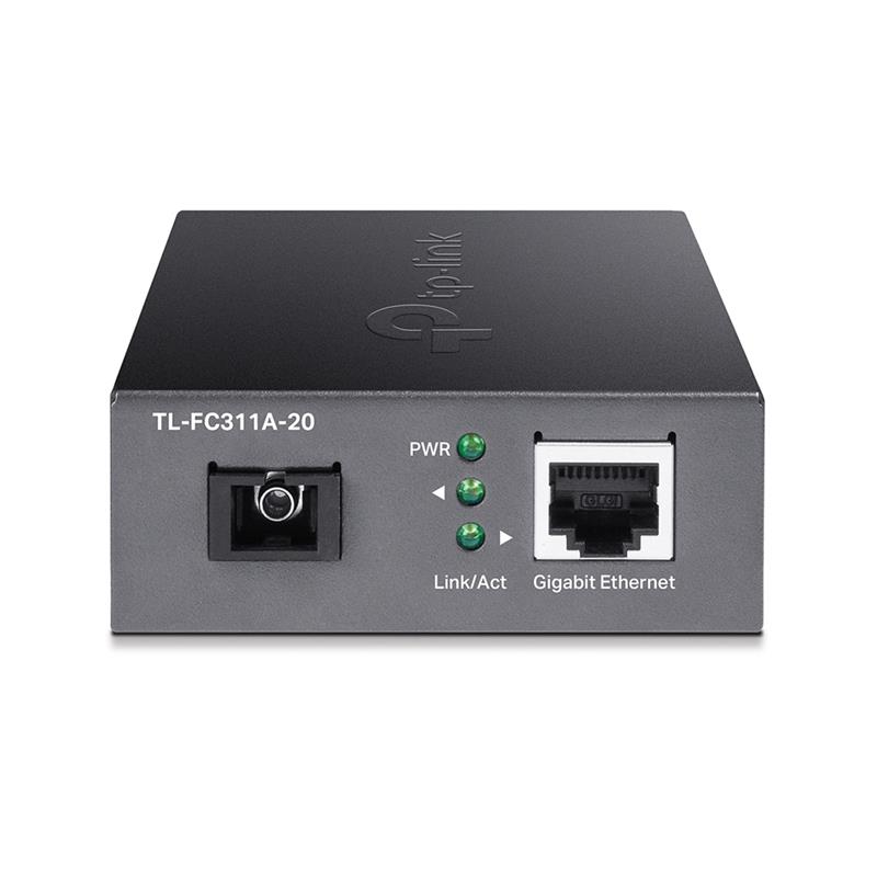 TP-Link TL-FC311A-20 netwerk media converter 1000 Mbit/s 1550 nm Single-mode Zwart