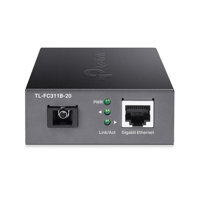 TP-Link TL-FC311B-20 netwerk media converter 1000 Mbit/s 1550 nm Single-mode Zwart