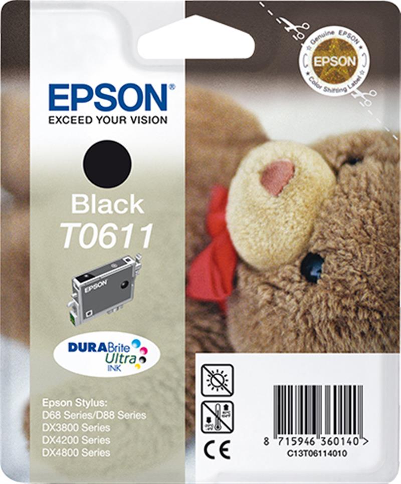 Epson Teddybear inktpatroon Black T0611 DURABrite Ultra Ink