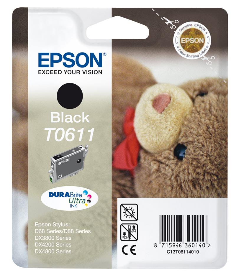 Epson Teddybear inktpatroon Black T0611 DURABrite Ultra Ink