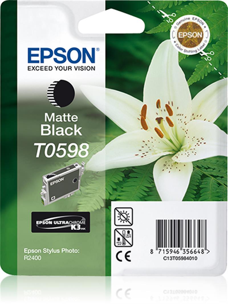 Epson Lily inktpatroon Matte Black T0598 Ultra Chrome K3