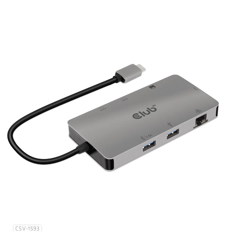 USB 3 2 GEN1 TYPE-C 8-IN-1 HUB WITH 2X HDMI 2X USB-A RJ45 SD MICRO SD CARD SLOTS AND USB TYPE-C FEMALE PORT