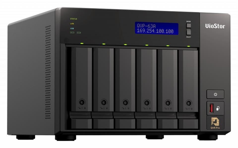 QNAP QVP-63A data-opslag-server NAS Tower Ethernet LAN Zwart i3-8100T