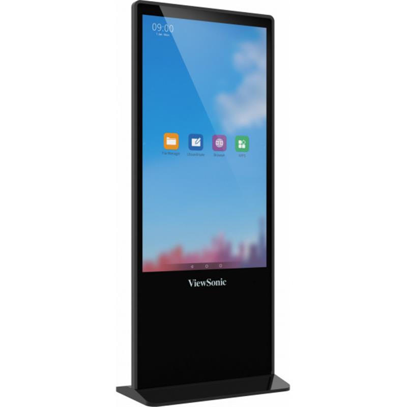 Viewsonic EP5542T beeldkrant Totem-ontwerp 139,7 cm (55"") LED 4K Ultra HD Zwart Touchscreen Android 8.0