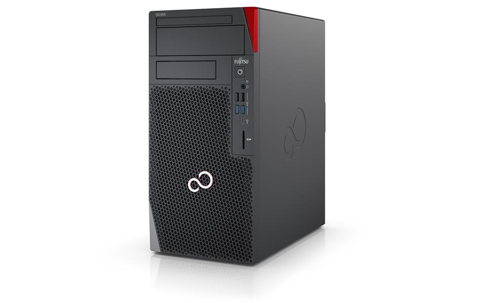 Fujitsu CELSIUS W5010 i7-10700 Desktop Intel® 10de generatie Core™ i7 16 GB DDR4-SDRAM 512 GB SSD Windows 10 Pro Workstation Zwart, Rood