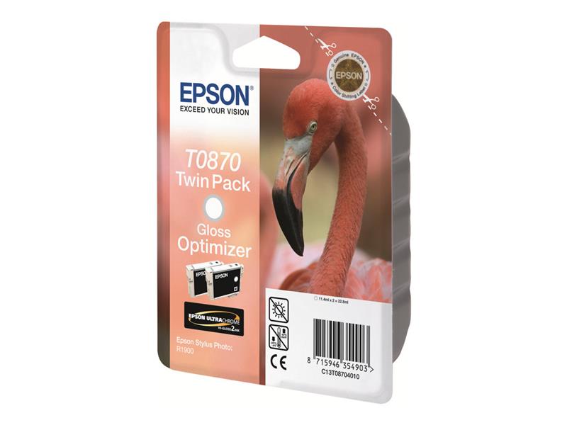 Epson Flamingo Dubbelpack Gloss Optimizer T0870 Ultra Gloss High-Gloss 2