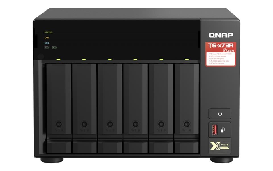QNAP TS-673A NAS Tower Ethernet LAN Zwart V1500B