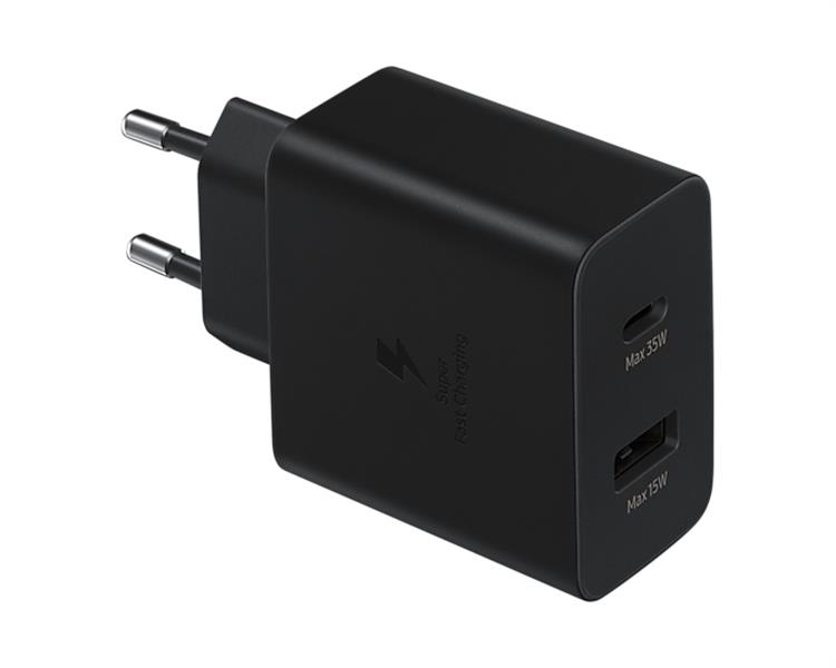  Samsung Super Fast Duo Travel Charger USB-C USB-A 35W Black