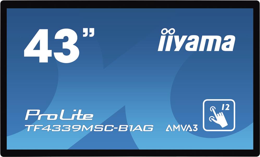 iiyama ProLite TF4339MSC-B1AG touch screen-monitor 109,2 cm (43"") 1920 x 1080 Pixels Multi-touch Multi-gebruiker Zwart