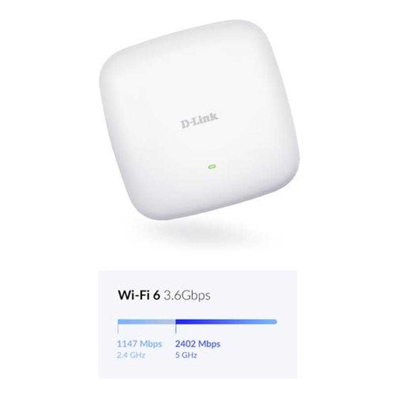 D-Link Nuclias Connect - AX3600 Wi-Fi 6 Dual-Band PoE Access Point