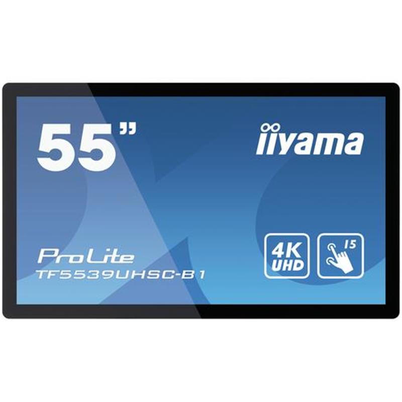 iiyama ProLite TF5539UHSC-B1AG computer monitor 139,7 cm (55"") 3840 x 2160 Pixels 4K Ultra HD LED Touchscreen Multi-gebruiker Zwart