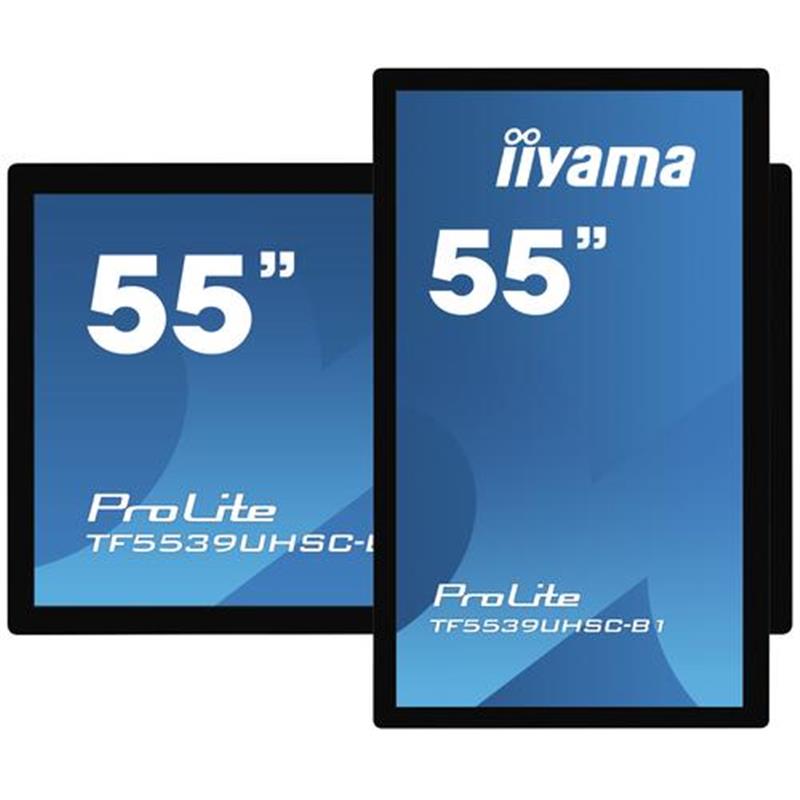 iiyama ProLite TF5539UHSC-B1AG computer monitor 139,7 cm (55"") 3840 x 2160 Pixels 4K Ultra HD LED Touchscreen Multi-gebruiker Zwart