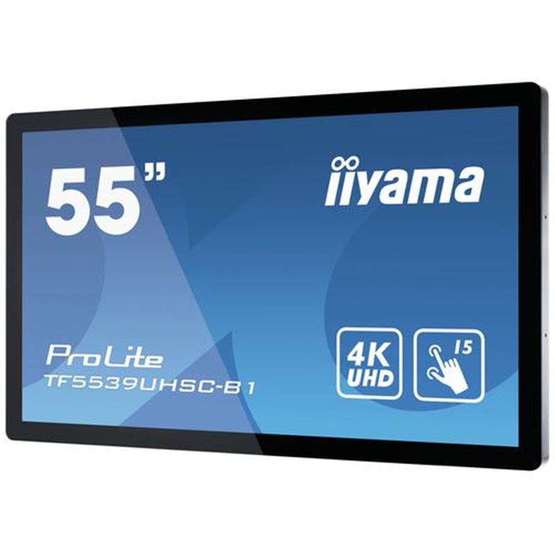 iiyama ProLite TF5539UHSC-B1AG computer monitor 139,7 cm (55"") 3840 x 2160 Pixels 4K Ultra HD LED Touchscreen Multi-gebruiker Zwart