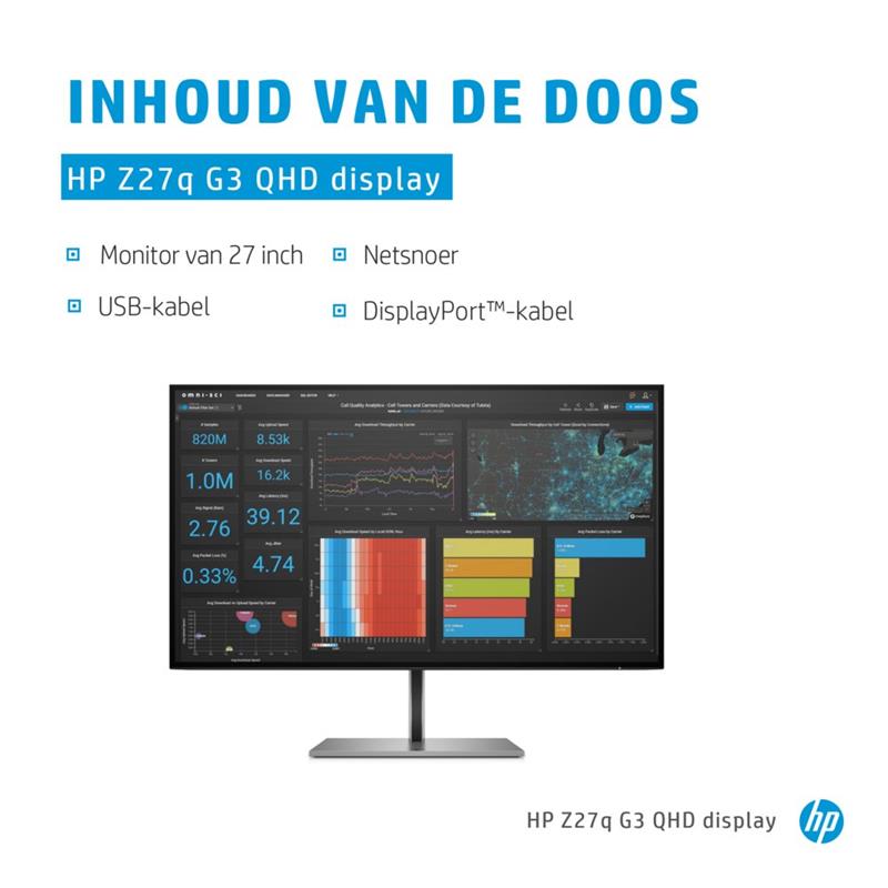 HP Z27q G3 QHD 68,6 cm (27"") 2566 x 1440 Pixels Quad HD LED Zilver