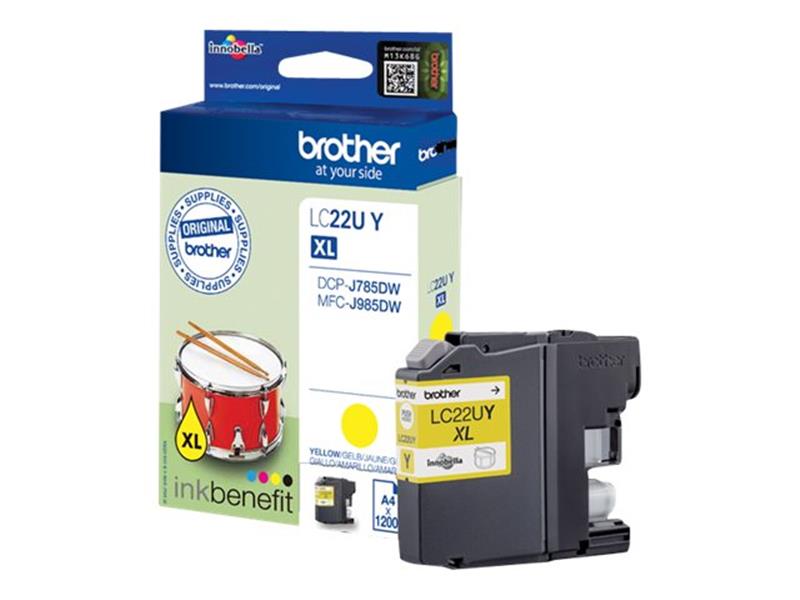 Brother LC-22UY inktcartridge Origineel Geel