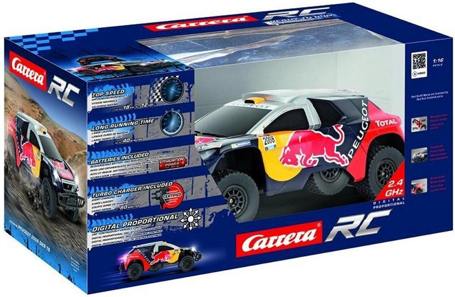 Carrera Peugeot 08 Dakar 16 Red Bull Bestuurbare RC auto