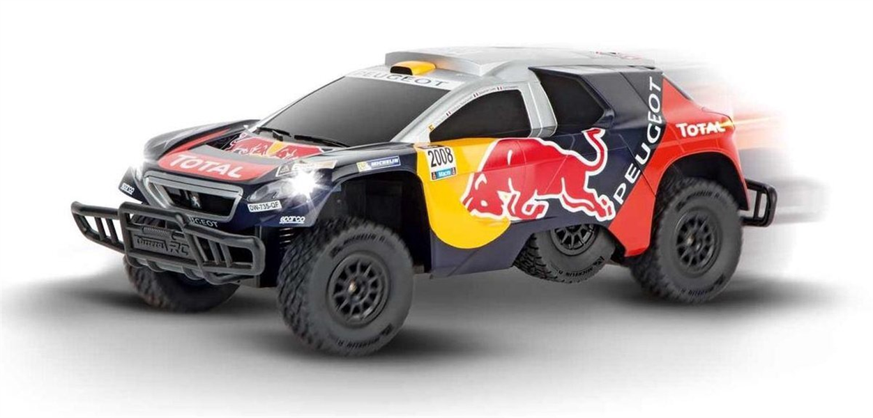 Carrera Peugeot 08 Dakar 16 Red Bull Bestuurbare RC auto