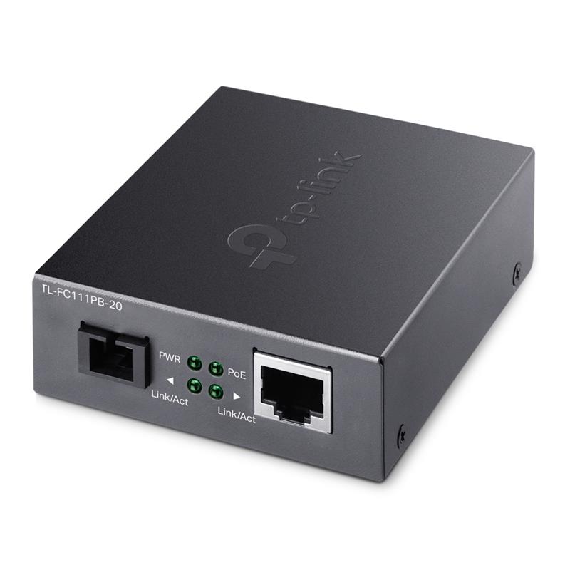 10 100 Mbps RJ45 to 100 Mbps Single-mode SC WDM Bi-Directional Fiber Converter With 1-Port PoE