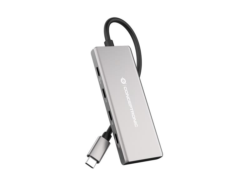 Conceptronic HUBBIES17G interface hub USB 3.2 Gen 2 (3.1 Gen 2) Type-C 10000 Mbit/s Grijs