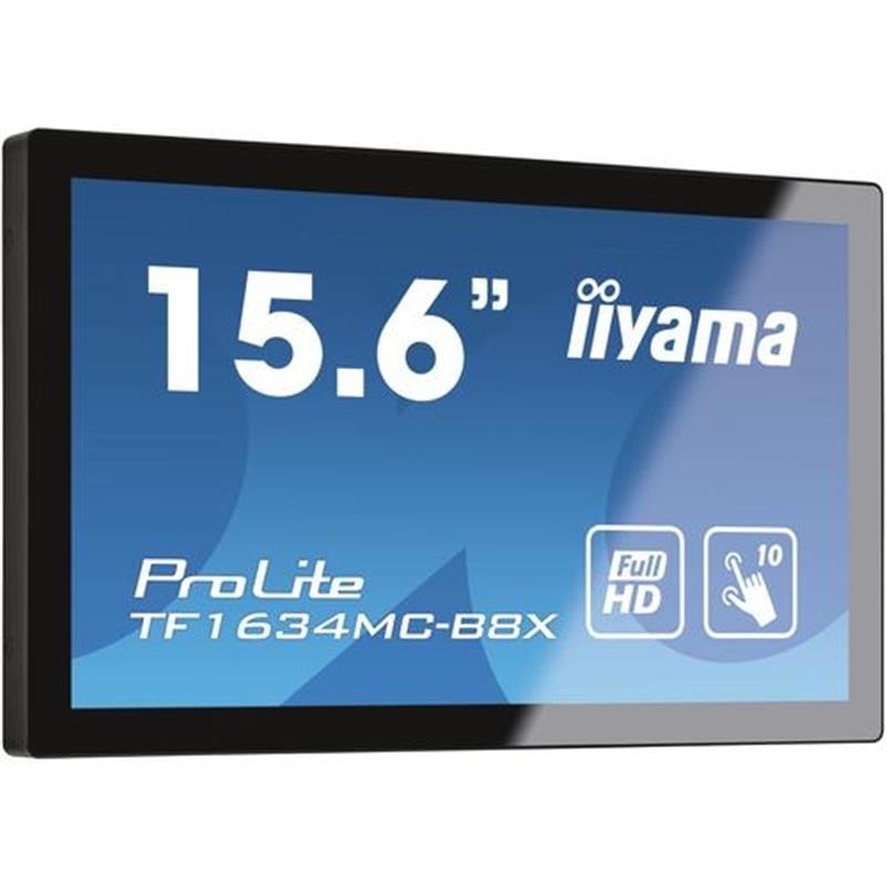 iiyama ProLite TF1634MC-B8X computer monitor 39,6 cm (15.6"") 1920 x 1080 Pixels Full HD LED Touchscreen Multi-gebruiker Zwart