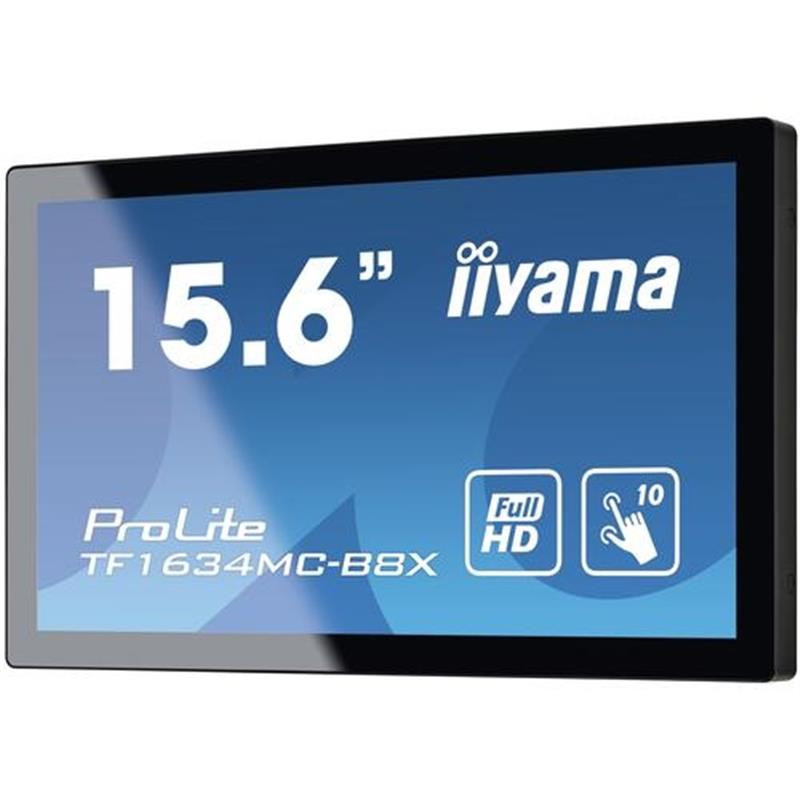 iiyama ProLite TF1634MC-B8X computer monitor 39,6 cm (15.6"") 1920 x 1080 Pixels Full HD LED Touchscreen Multi-gebruiker Zwart
