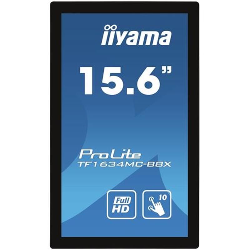 iiyama ProLite TF1634MC-B8X computer monitor 39,6 cm (15.6"") 1920 x 1080 Pixels Full HD LED Touchscreen Multi-gebruiker Zwart