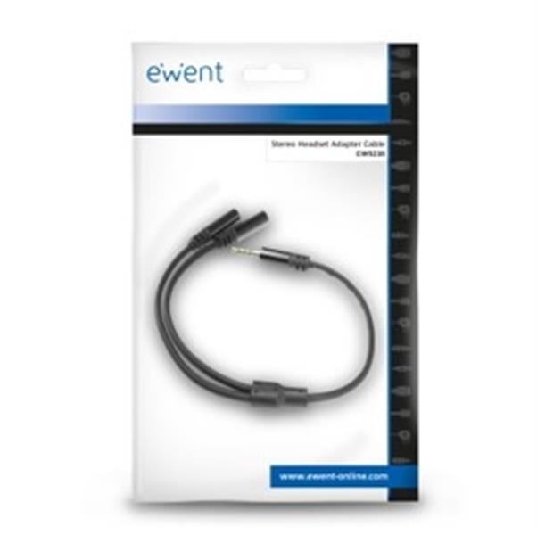 Ewent EW9238 audio kabel 3.5mm 2 x 3.5mm Zwart