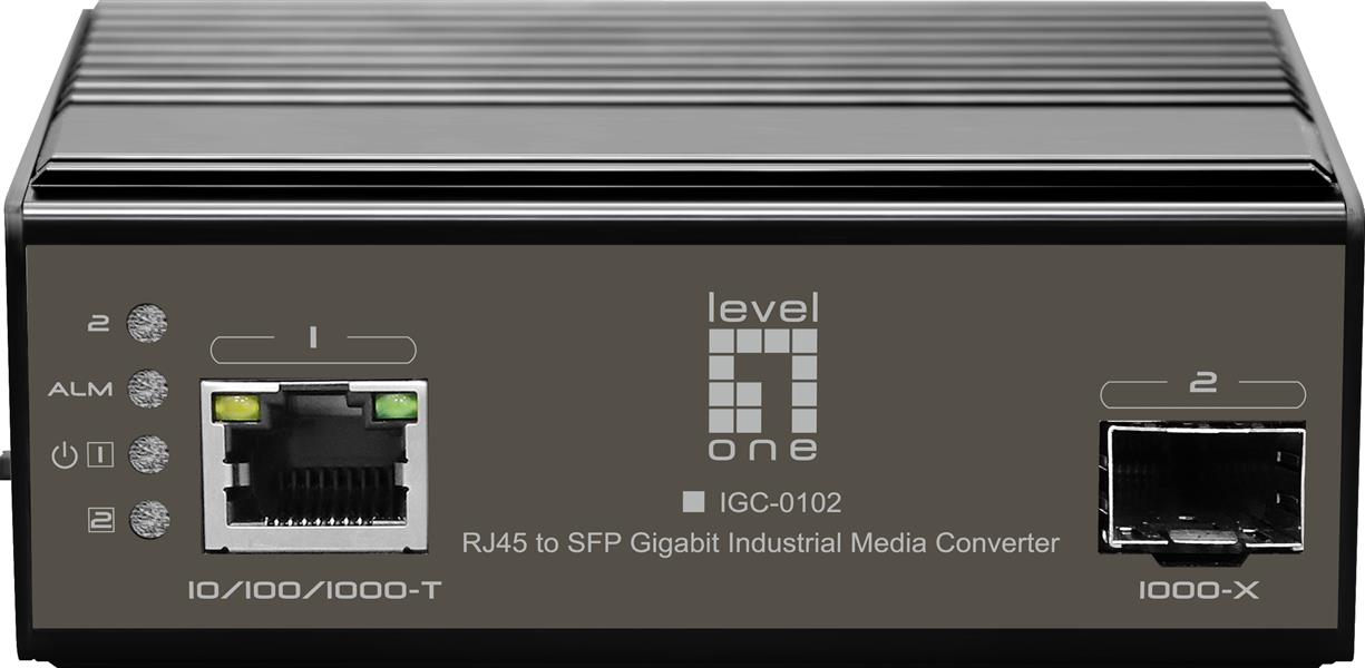 LevelOne IGC-0102 netwerk media converter 1000 Mbit/s Zwart