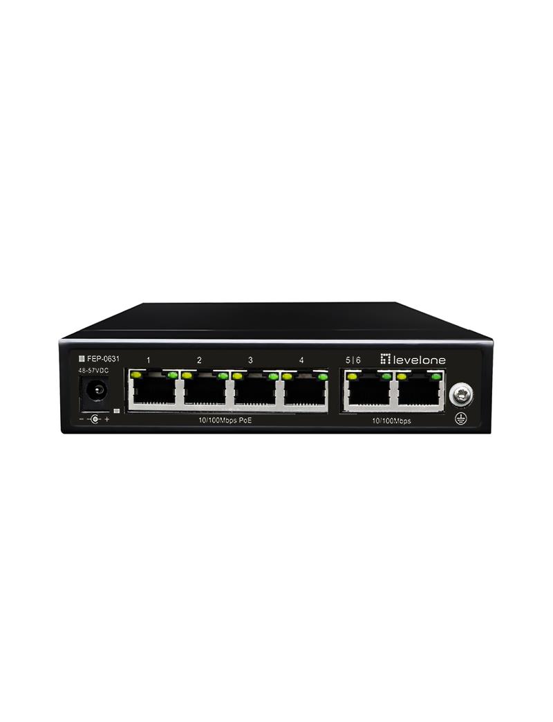 LevelOne FEP-0631 netwerk-switch Fast Ethernet (10/100) Power over Ethernet (PoE) Zwart