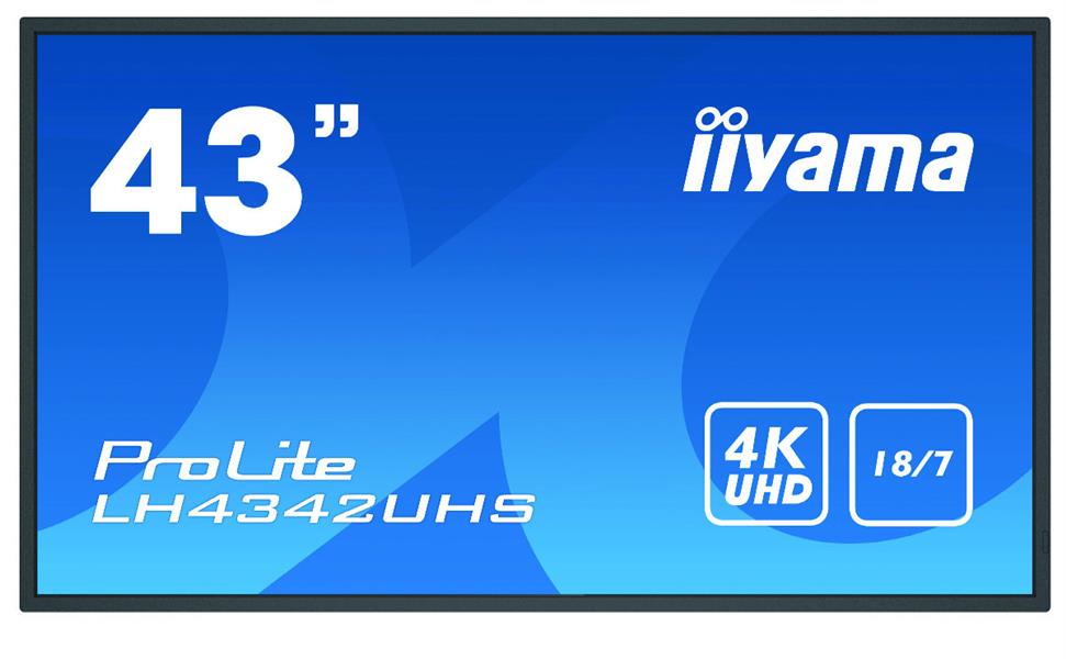 iiyama LH4342UHS-B3 beeldkrant Digitale signage flatscreen 108 cm (42.5"") IPS 4K Ultra HD Zwart Type processor Android 8.0