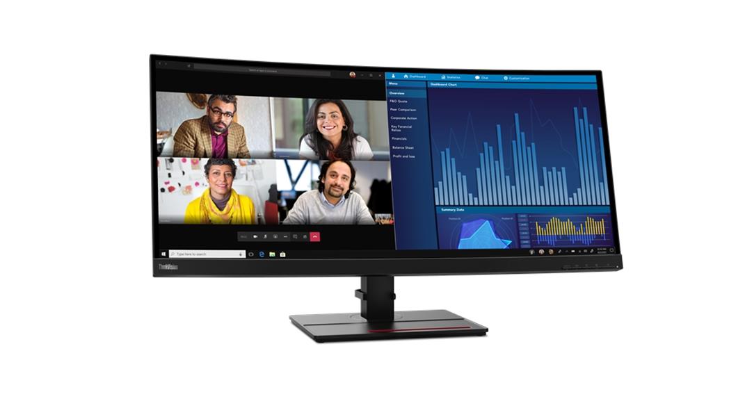 Lenovo ThinkVision P34w-20 LED display 86,7 cm (34.1"") 3440 x 1440 Pixels Wide Quad HD Zwart