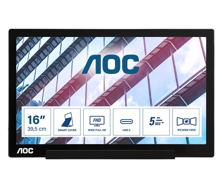 AOC 01 Series I1601P computer monitor 39,6 cm (15.6"") 1920 x 1080 Pixels Full HD LED Zwart