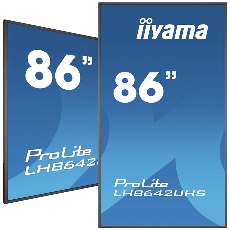 iiyama LH8642UHS-B3 beeldkrant Digitale signage flatscreen 2,17 m (85.6"") IPS 500 cd/m² 4K Ultra HD Zwart Type processor Android 8.0 18/7