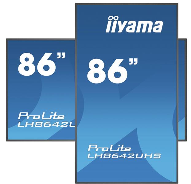 iiyama LH8642UHS-B3 beeldkrant Digitale signage flatscreen 2,17 m (85.6"") IPS 500 cd/m² 4K Ultra HD Zwart Type processor Android 8.0 18/7