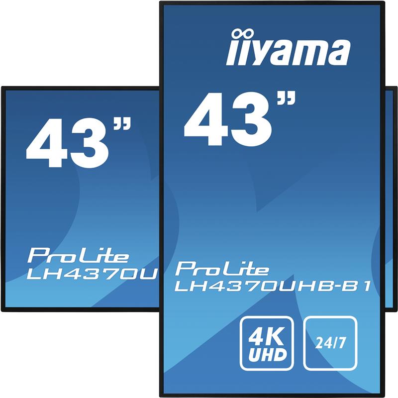 iiyama LH4370UHB-B1 beeldkrant Digitale signage flatscreen 108 cm (42.5"") VA 700 cd/m² 4K Ultra HD Zwart Type processor Android 9.0 24/7