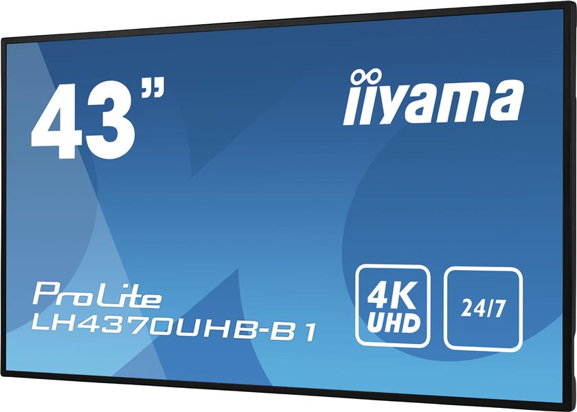 iiyama LH4370UHB-B1 beeldkrant Digitale signage flatscreen 108 cm (42.5"") VA 700 cd/m² 4K Ultra HD Zwart Type processor Android 9.0 24/7