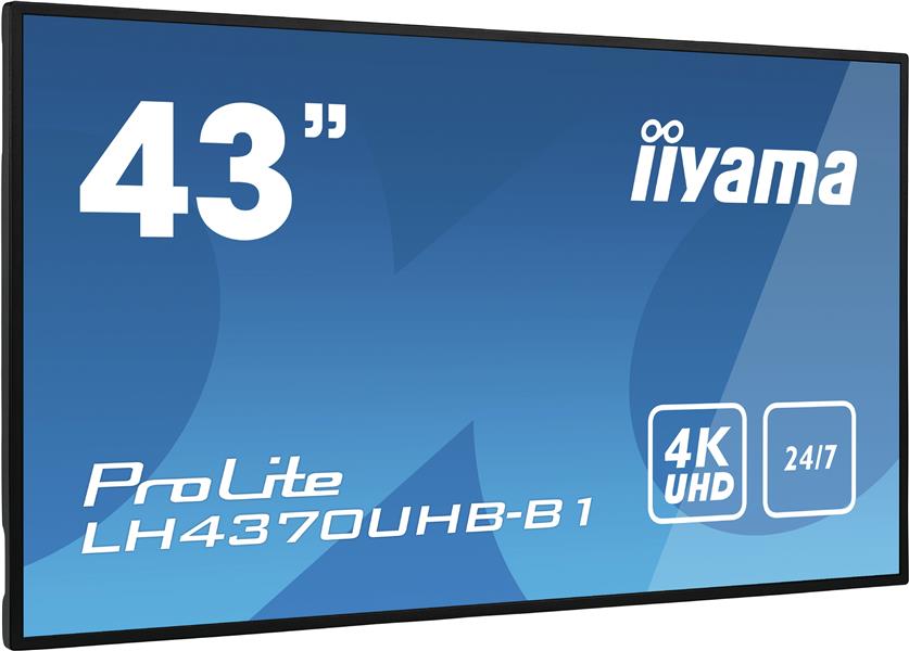 iiyama LH4370UHB-B1 beeldkrant Digitale signage flatscreen 108 cm (42.5"") VA 700 cd/m² 4K Ultra HD Zwart Type processor Android 9.0 24/7