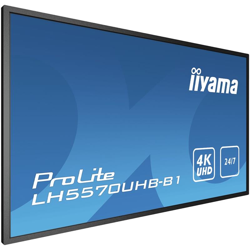 iiyama LH5570UHB-B1 beeldkrant Digitale signage flatscreen 138,7 cm (54.6"") VA 700 cd/m² 4K Ultra HD Zwart Type processor Android 9.0 24/7