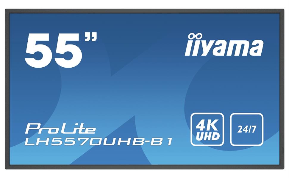 iiyama LH5570UHB-B1 beeldkrant Digitale signage flatscreen 138,7 cm (54.6"") VA 700 cd/m² 4K Ultra HD Zwart Type processor Android 9.0 24/7