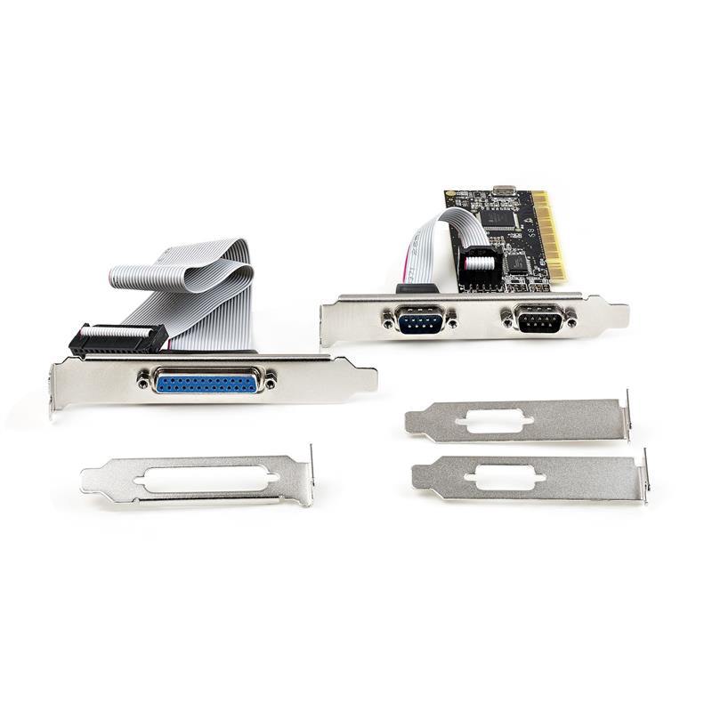 StarTech.com PCI Serial Parallel Combo Card with Dual Serial RS232 Ports (DB9) & 1x Parallel LPT Port (DB25) - PCI Combo Adapter Card - PCI Expansion 