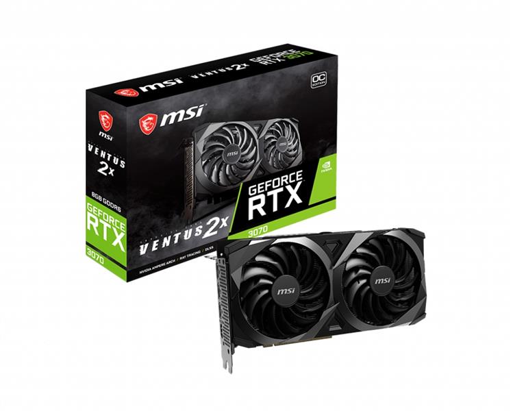 MSI RTX 3070 VENTUS 2X 8G OC LHR videokaart NVIDIA GeForce RTX 3070 8 GB GDDR6