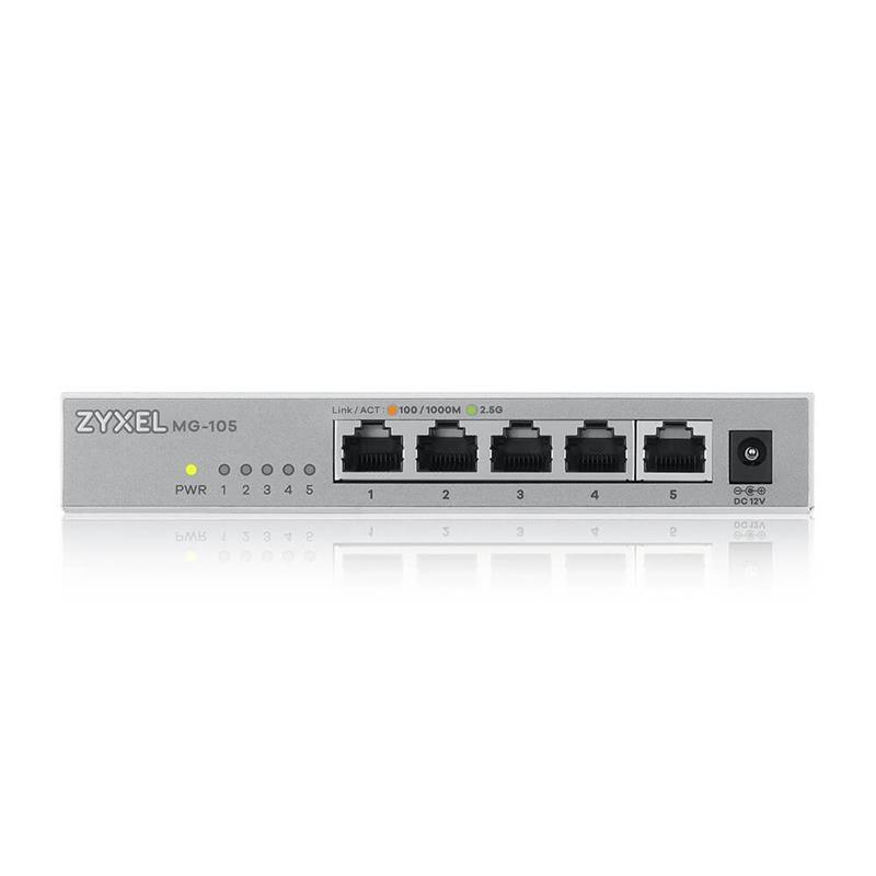 Zyxel MG-105 Unmanaged 2.5G Ethernet (100/1000/2500) Staal