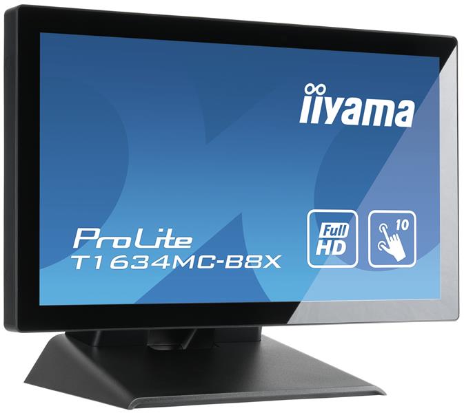 iiyama ProLite T1634MC-B8X touch screen-monitor 39,6 cm (15.6"") 1920 x 1080 Pixels Multi-touch Multi-gebruiker Zwart