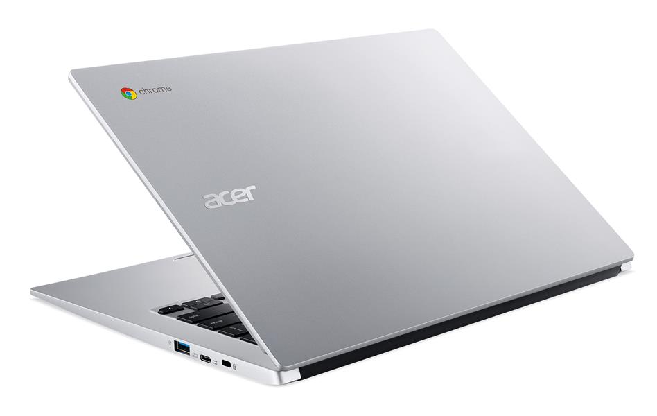 Acer Chromebook 514 CB514-1W-P32X 7505 35,6 cm (14"") Full HD Intel® Pentium® Gold 8 GB LPDDR4x-SDRAM 128 GB SSD Wi-Fi 6 (802.11ax) ChromeOS Grijs